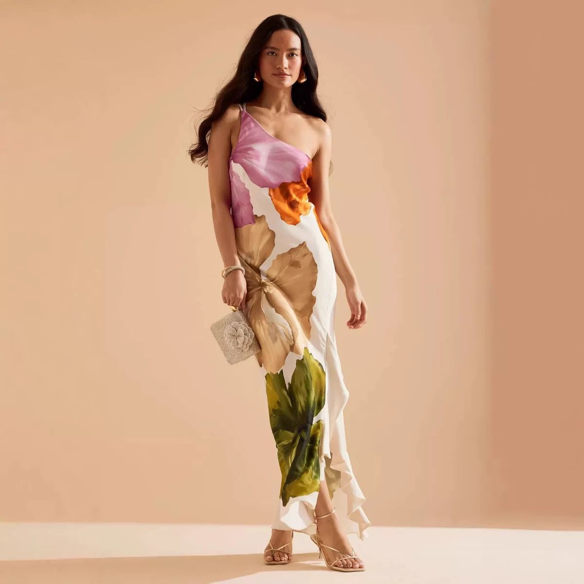 Women Floral Print One Shoulder Bodycon Dress - Image 7